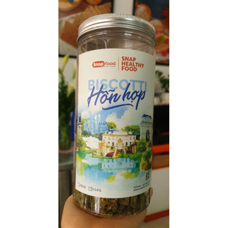 Bánh quy Biscotti NGUYÊN CÁM 300gr - Không đường tinh luyện - SIÊU HẠT - Dinh dưỡng