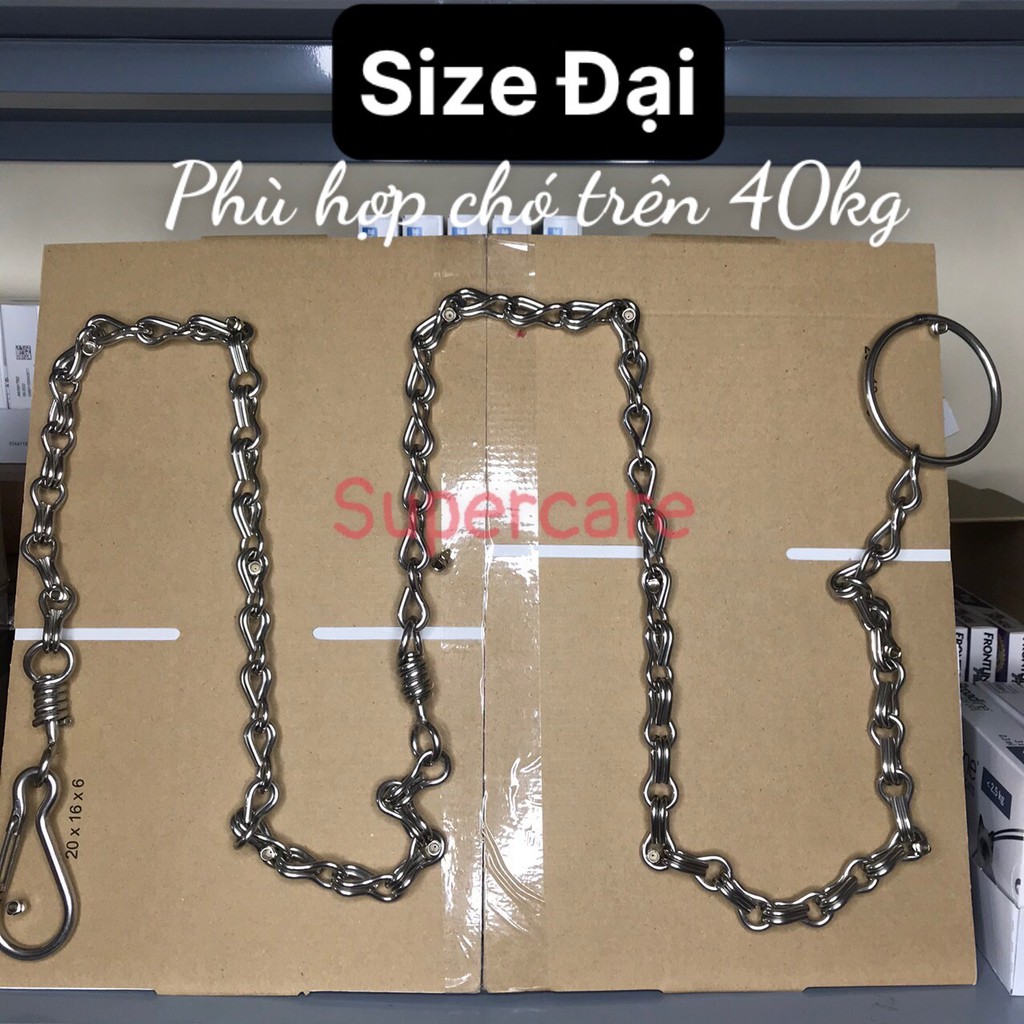 Dây Dắt Chó - Dây Xích Chó Inox ( Có Xoắn Giữa ) - 1 Dây Tặng 1 Móc