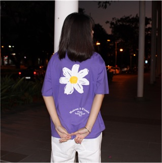 Small Flower tee tím đậm - áo thun cotton