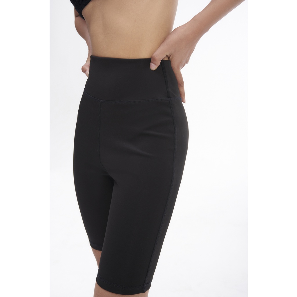 Quần thun ngắn màu đen, form ôm, là min - BLACK CYCLING SHORTS