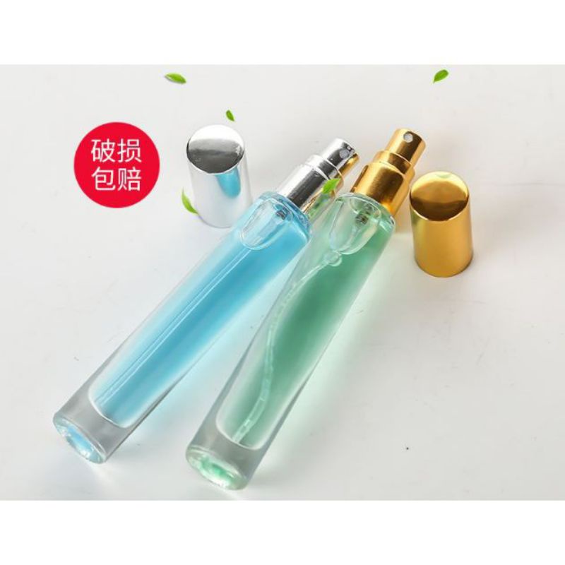 Lọ chai chiết nước hoa 10ml thủy tinh dạng xịt hình trụ tròn, vuông