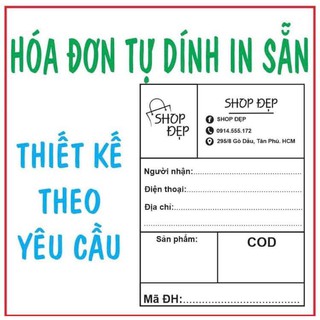 Cuộn tem decan in vận đơn, phiếu giao hàng in sẵn tên SHOP