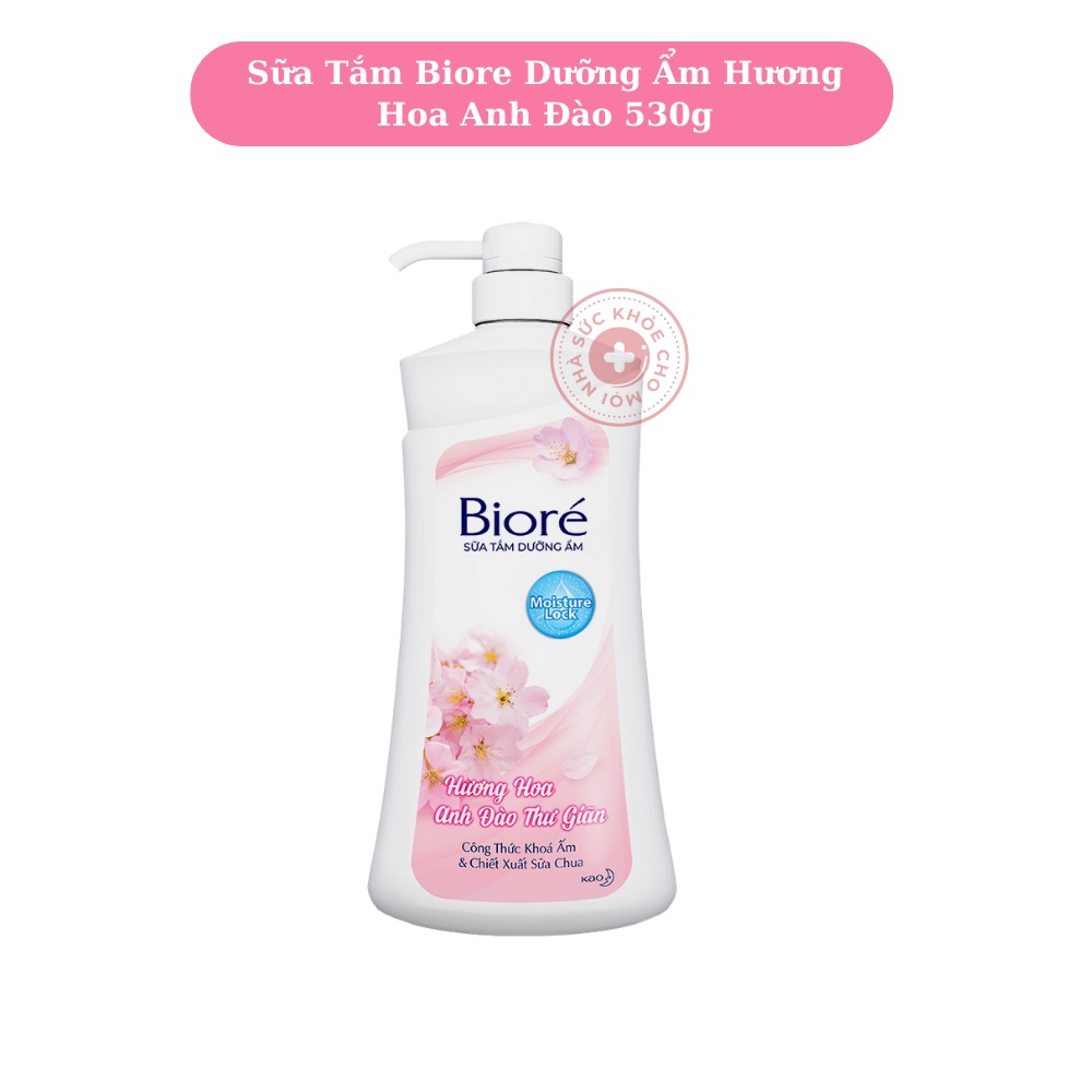 Sữa tắm dưỡng ẩm Biore hương hoa anh đào thư giãn giúp làm sạch mềm mịn không gây bết dính giữ ẩm cho da 61604
