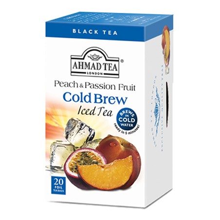 [COLD BREW]Trà đen  Đào&amp;Chanh dây pha lạnh AHMAD 42g/20túi lọc có bao thiếc (Ahmad Peach&amp;Passion Fruit)