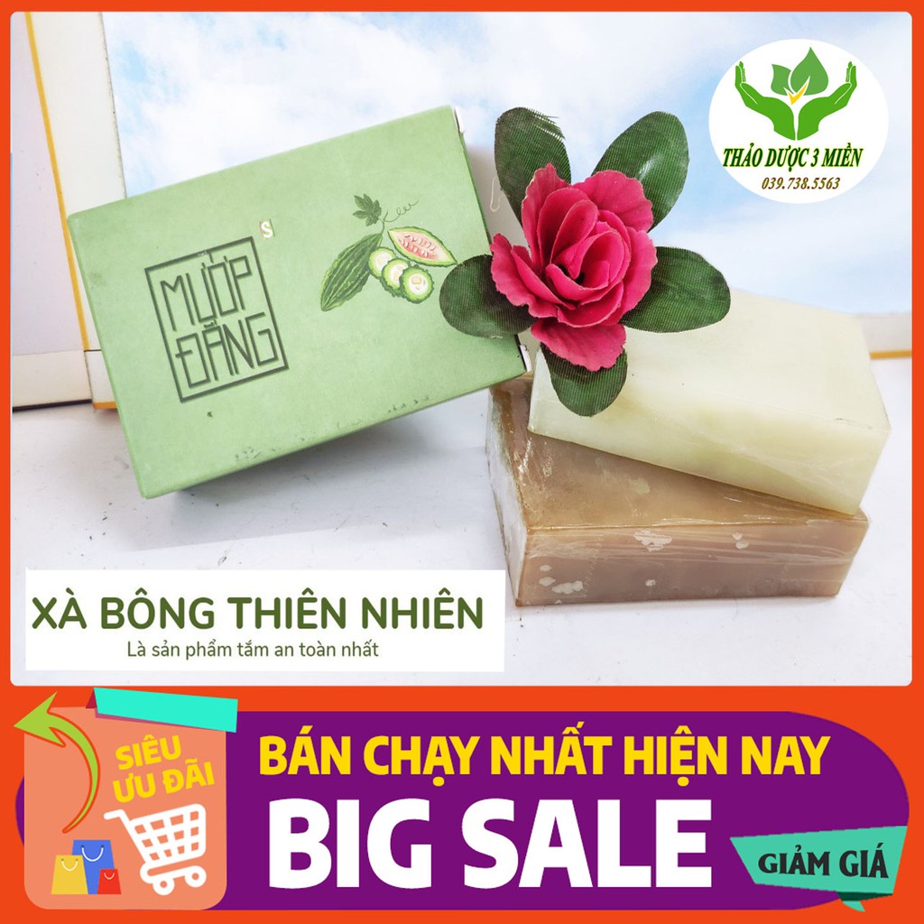 Xà Phòng Xà bông Mướp Đắng organic sạch mát da, sát khuẩn, ngừa mụn lưng, rôm sảy mề đay dạng sáp 100gr hàng chính hãng