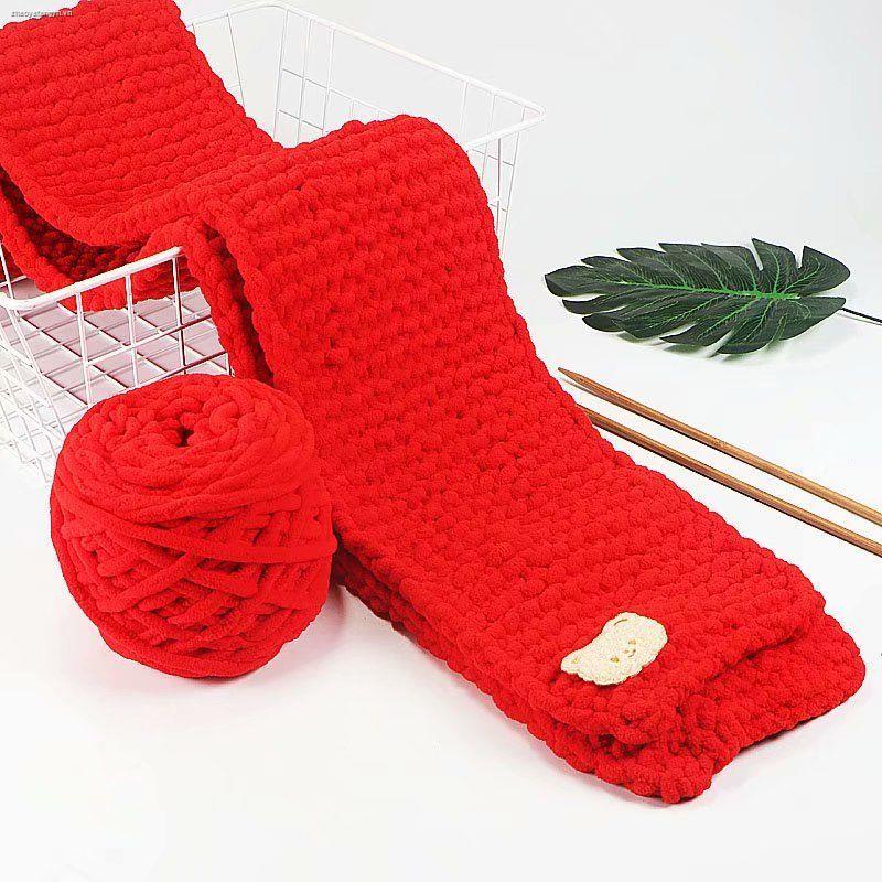 Set 2 quả cầu len cotton dày dặn dùng để làm khăn choàng cổ diy