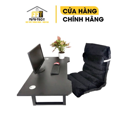 Bàn Ghế Ngồi Bệt V2 Fufutech Làm Việc, Giải Trí Tựa Lưng Thoải Mái (Màu Đen)