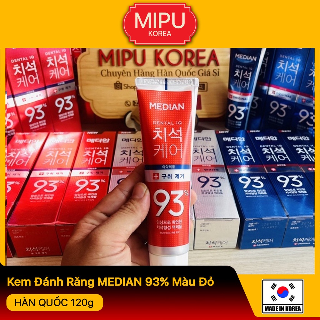 Kem Đánh Răng MEDIAN 93%  Màu Đỏ  HÀN QUỐC 120g