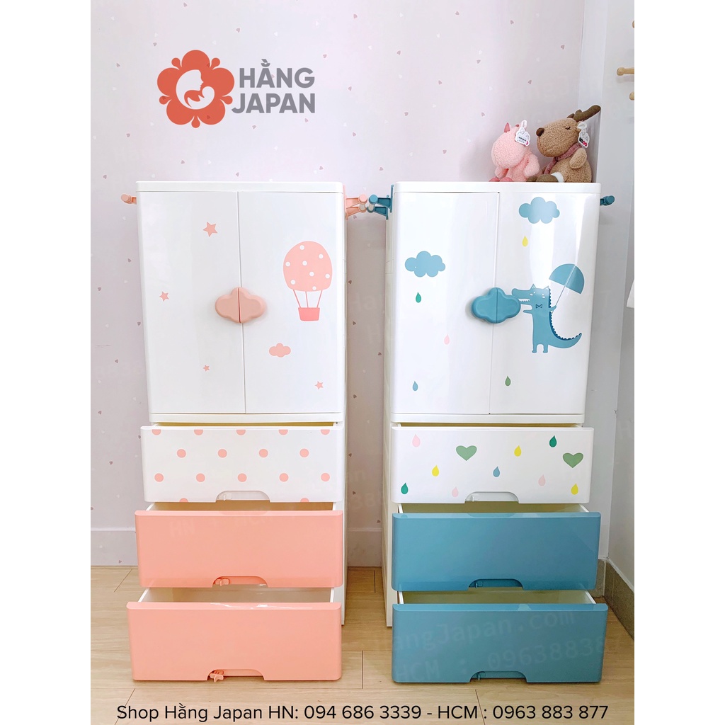 Tủ nhựa 4 tầng/ 5 tầng cao cấp Sasa cho bé siêu dễ thương hàng chính hãng