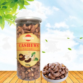[SIÊU NGON] 500G HẠT ĐIỀU RANG MUỐI VỎ LỤA SUNRICH ĐÓNG HỘP THƠM NGON, TỐT CHO SỨC KHỎE