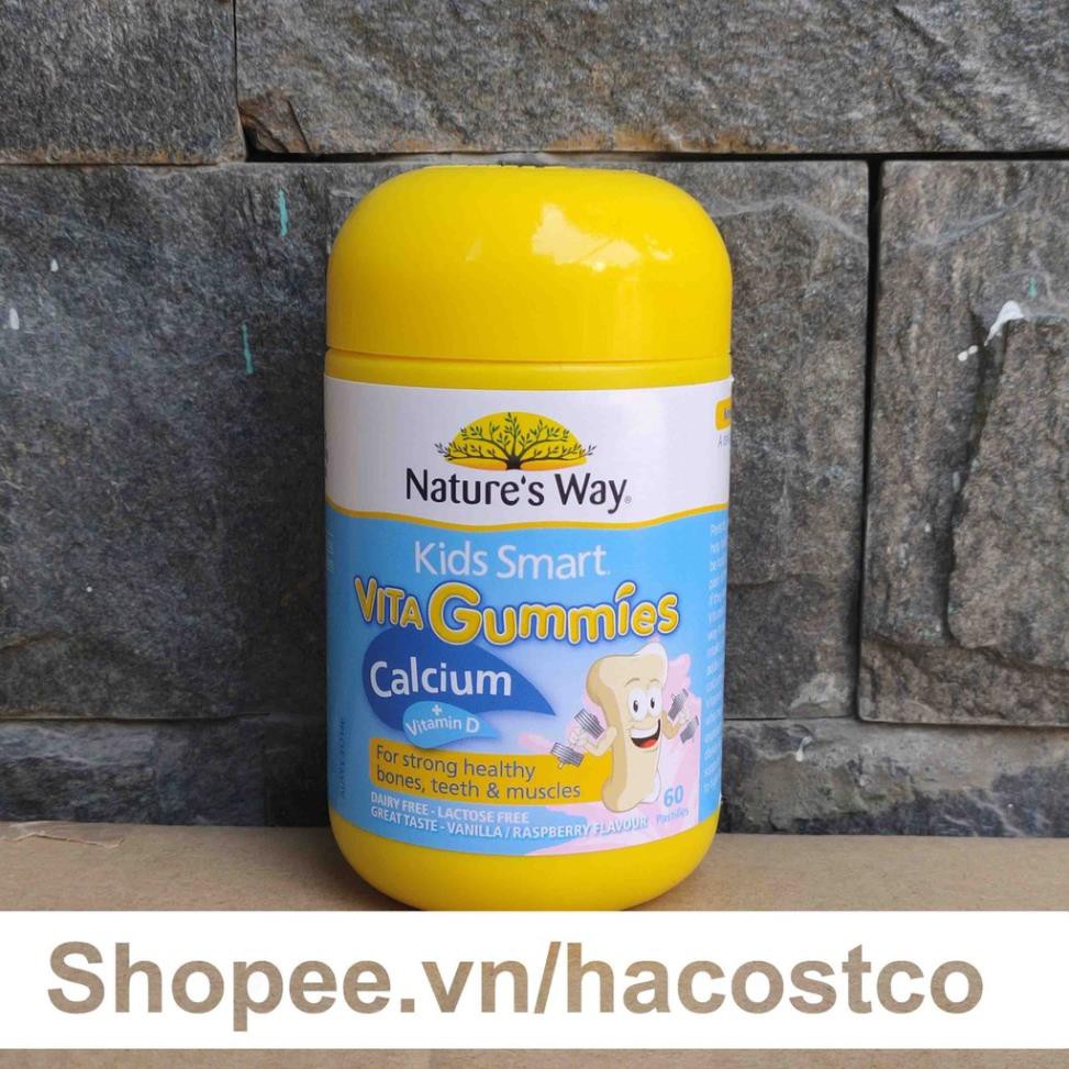Kẹo dẻo nhai Kid Smart Vita Gummies Calcium + Vitamin D 60 viên - hỗ trợ phát triển chiều cao