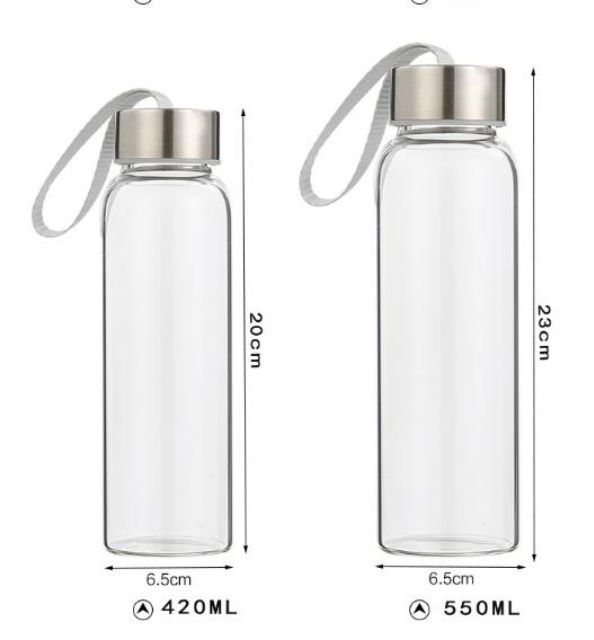 CHAI THUỶ TINH 500ML NẮP CÓ DÂY XÁCH