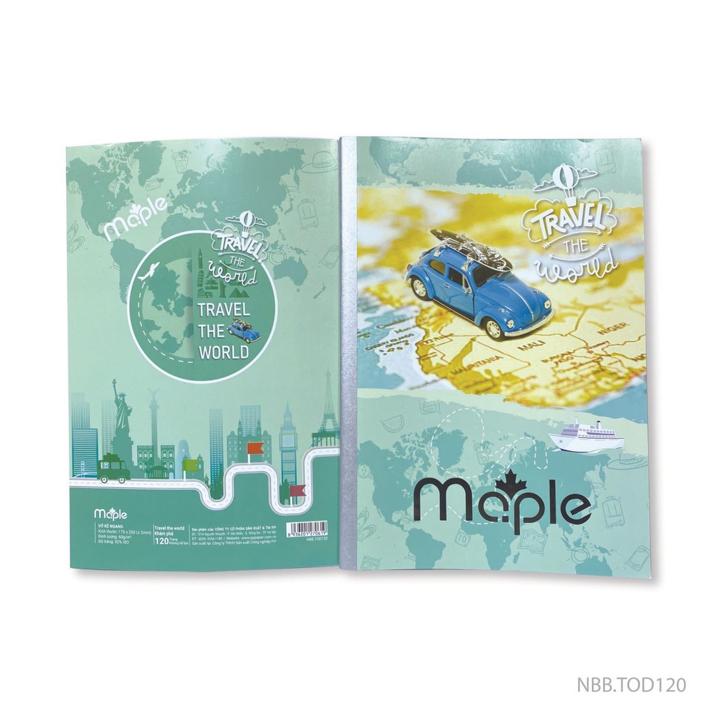 Vở kẻ ngang 120 trang TRAVEL THE WORLD