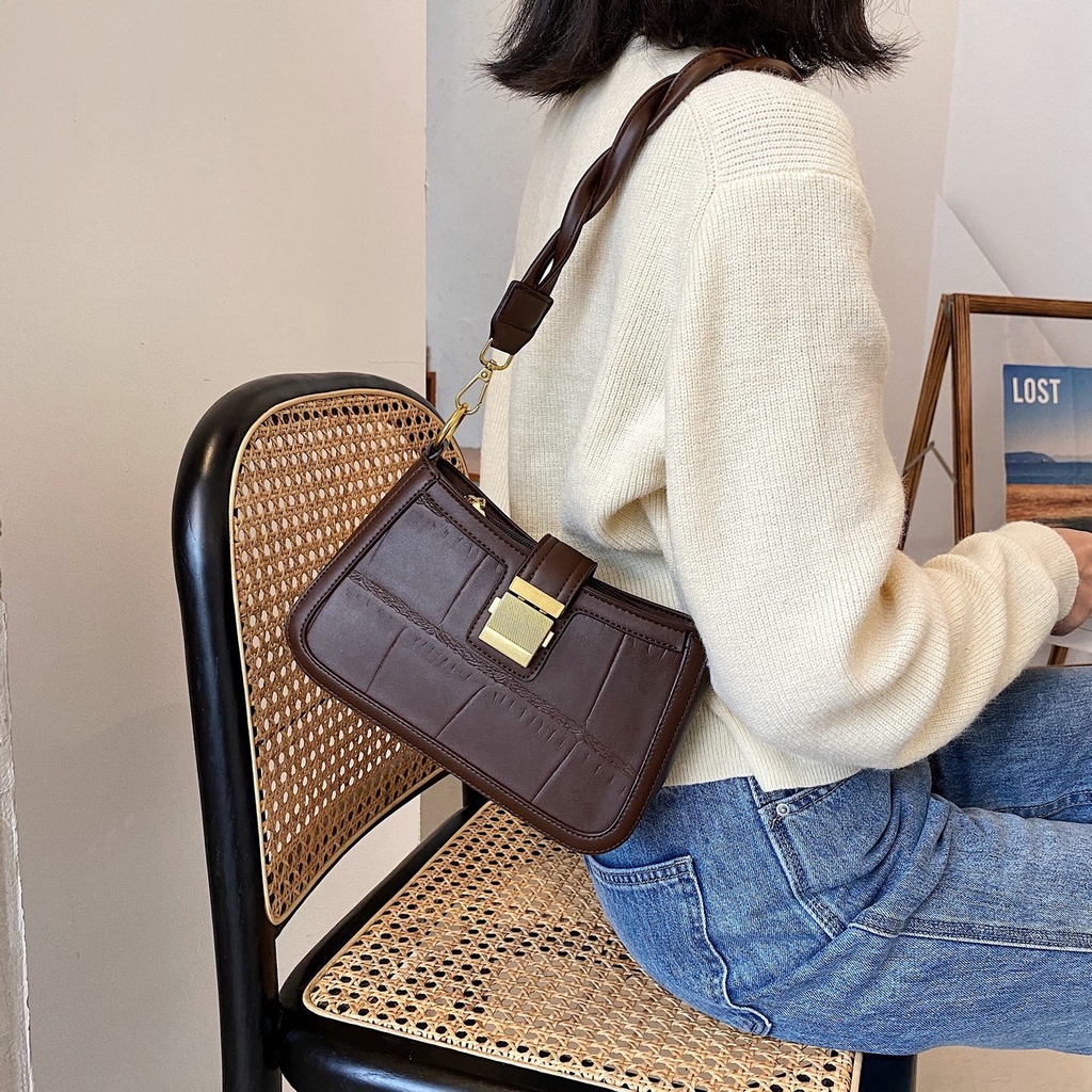 Túi da nữ vân ô lớn kèm 2 dây túi - MA228 | BigBuy360 - bigbuy360.vn