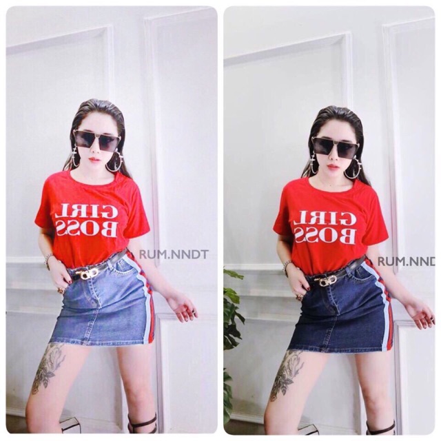 [FREESHIP 150K] Chân Váy Jeans Ngắn Thời Trang OHS4004