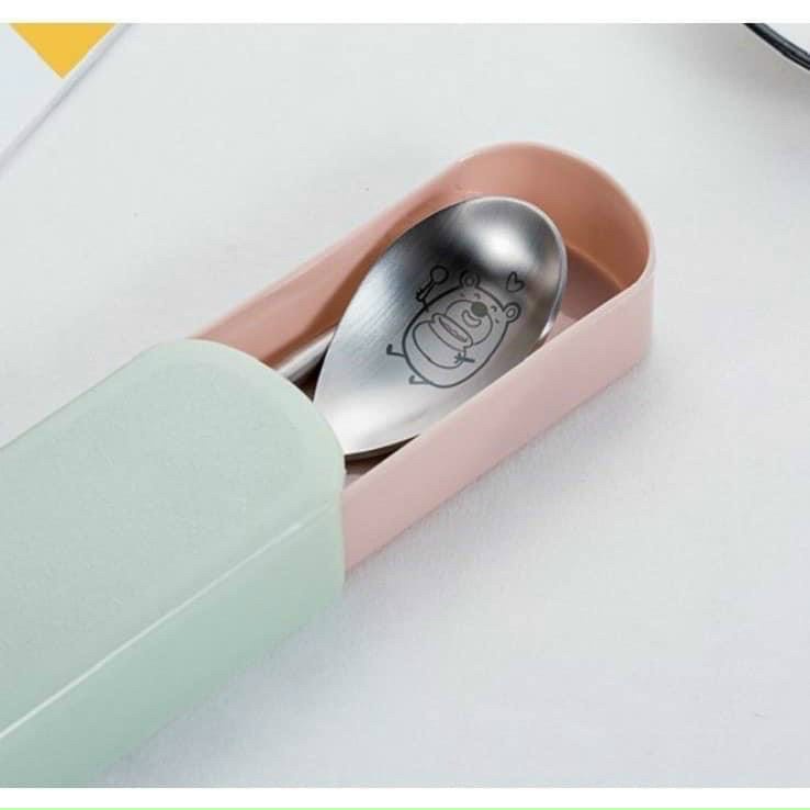 Bộ Đũa Muỗng Nĩa Inox Hàng Dày G7 có hộp tiện lợi du lịch / văn phòng