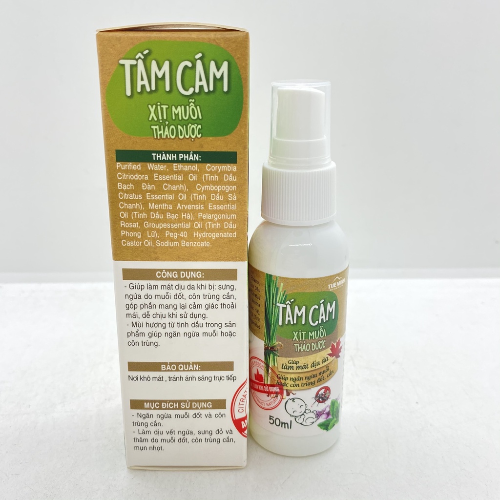 [Chính hãng]Xịt Muỗi Thảo Dược Tấm Cám 50ml - Ngăn Ngừa Muỗi, Côn Trùng Đốt, Giúp Làm Mát Dịu Da