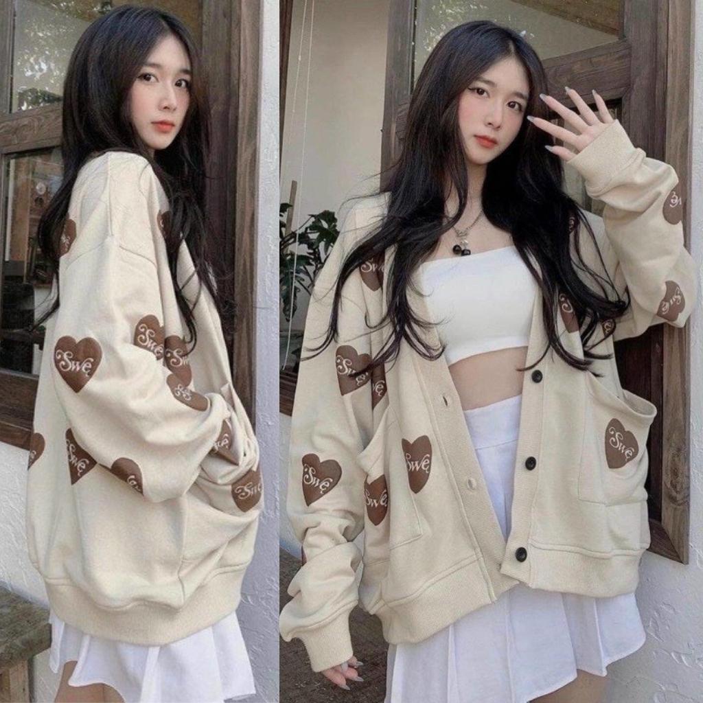 Áo Khoác Cardigan Chất Nỉ Ngoại Mền Mịn Hình In Nổi Siêu Đẹp