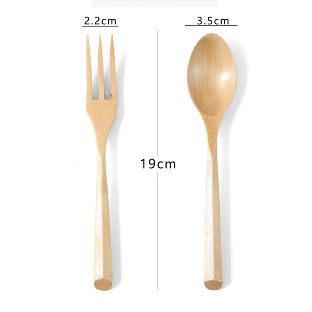 AUGUSTINA Muỗng Múc Kem / Salad Cán Gỗ Thiết Kế Độc Đáo Nhỏ Gọn Tiện