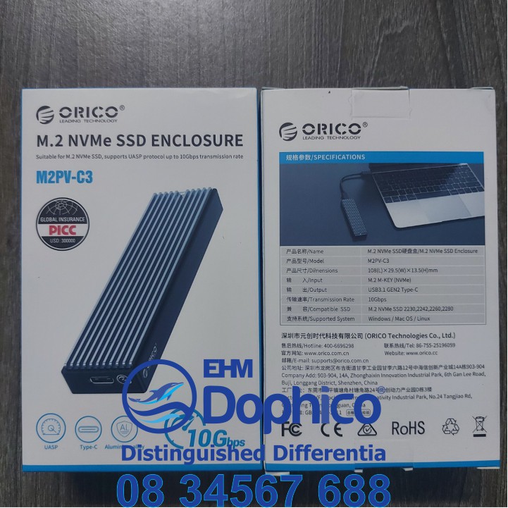 Box ổ cứng SSD M2 Orico M2PV-C3 (NVMe) – CHÍNH HÃNG – Bảo hành 12 tháng | WebRaoVat - webraovat.net.vn