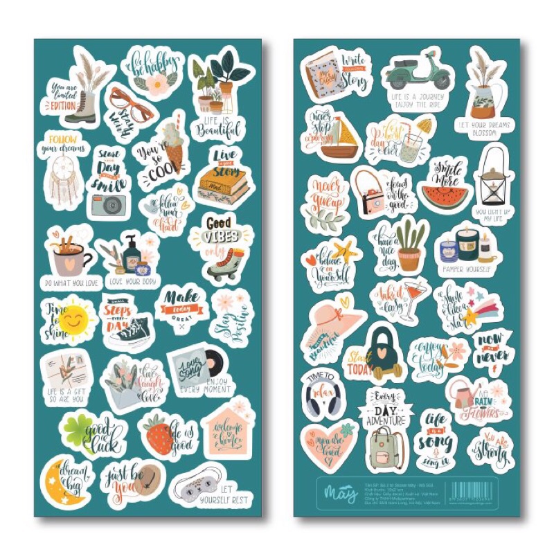 Bộ 2 tờ Sticker trang trí Mây S03