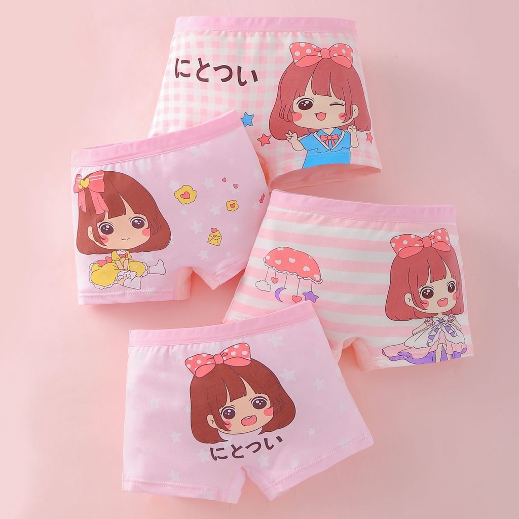 Quần Lót Boxer Bằng Cotton Nguyên Chất Phong Cách Mới Cho Bé Gái