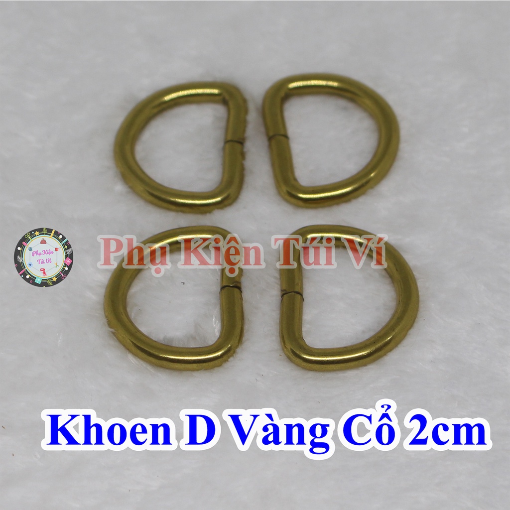 Khoen D vàng cổ 2cm