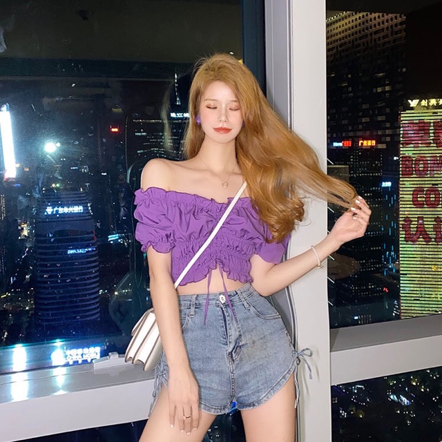 ÁO CROPTOP TRỄ VAI RÚM NGỰC (3 MÀU) | BigBuy360 - bigbuy360.vn