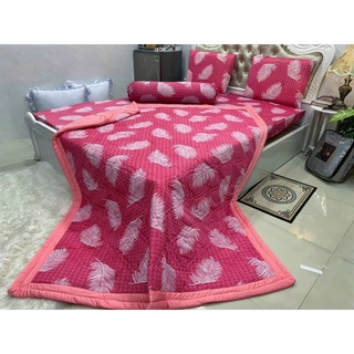 [Xả Kho] Bộ ga gối thun lạnh 4 món(ga+2 gối nằm+ôm) 1m8x2m