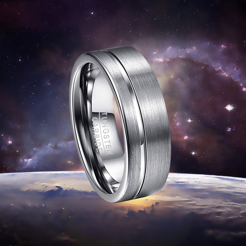 Nhẫn Hợp Kim Bạc Matte 8mm Cho Nam