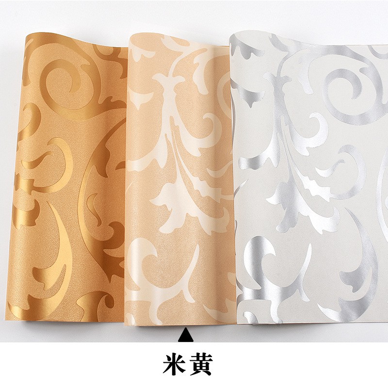 53cm * 9.5m wallpaper Non-self-adhesive PVC wallpaper Chất liệu PVC chất lượng cao không có chất kết dính dán trên nền của giấy dán tường phòng khách TV 3D âm thanh nổi tối giản trang trí giấy dán tường hình lá mâm xôi phong cách Châu Âu