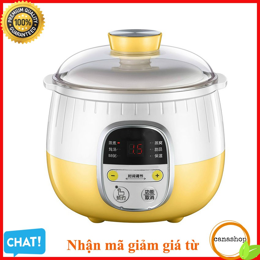 Nồi Hầm Chậm Ninh Nấu Cháo Chưng Yến Tiềm Cách Thủy Cho Bé BEAR Dung Tích 0.8L Chức Năng Hẹn Giờ Giữ Ấm 8h