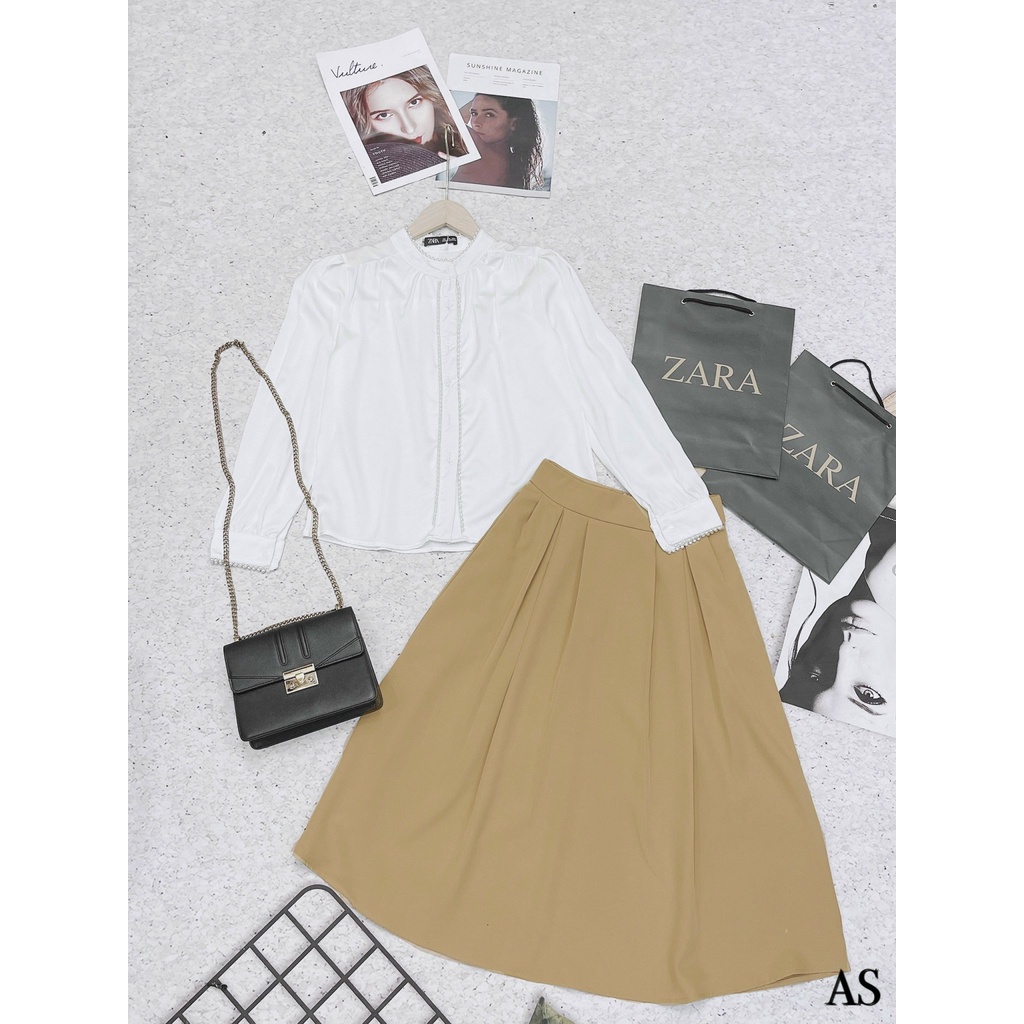 Sét áo cổ tàu và chân váy 💝 FREESHIP 💝 thiết kế độc đáo ,màu sắc tinh khôi