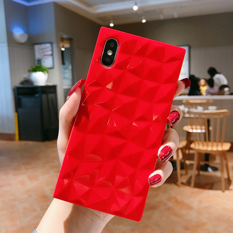 Ốp điện thoại vuông họa tiết kim cương dành cho iPhone 12 11 Pro Max XsMax XR XS X 6 6S Plus 7 8 Plus | BigBuy360 - bigbuy360.vn