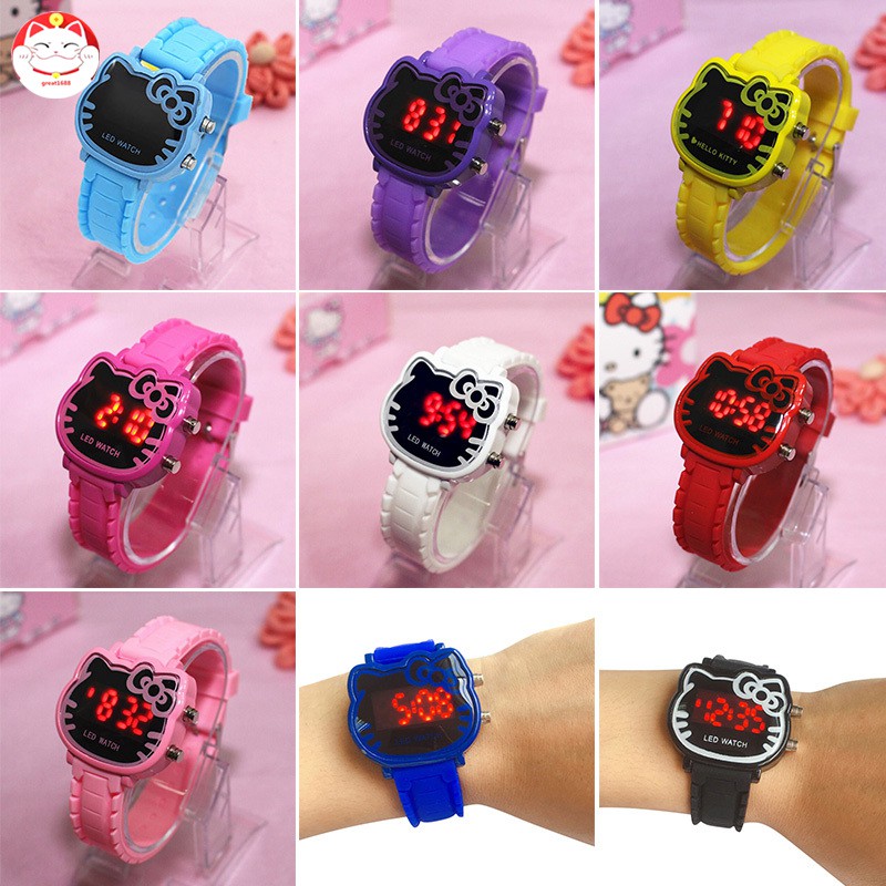 Đồng hồ đeo tay chống nước hình Hello Kitty Disney 3d dễ thương cho bé gái