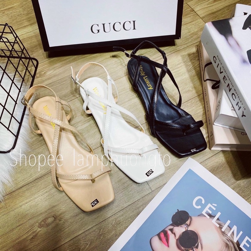 Giày sandal nữ xỏ ngón dây chéo x 2p GK7