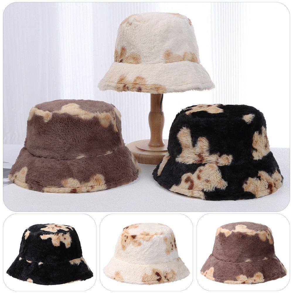 BSUNS Nón Bucket Hoạ Tiết Gấu Dễ Thương Xinh Xắn Phong Cách Thời Trang Harajuku