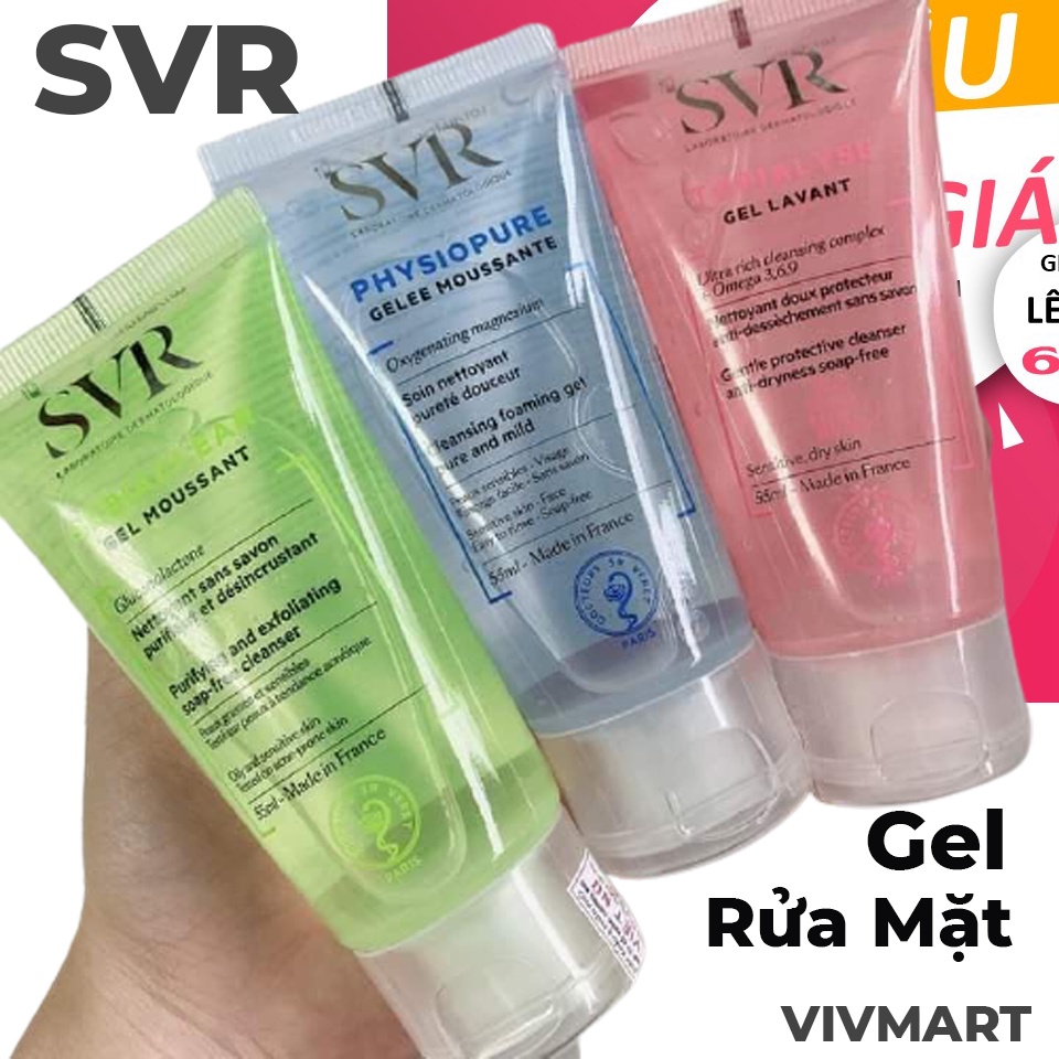 ✅ Gel Rửa Mặt SVR 55ml - làm sạch, loại bỏ tế bào chết