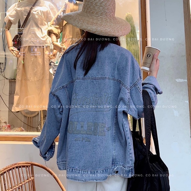 Áo khoác bò in chữ 6683