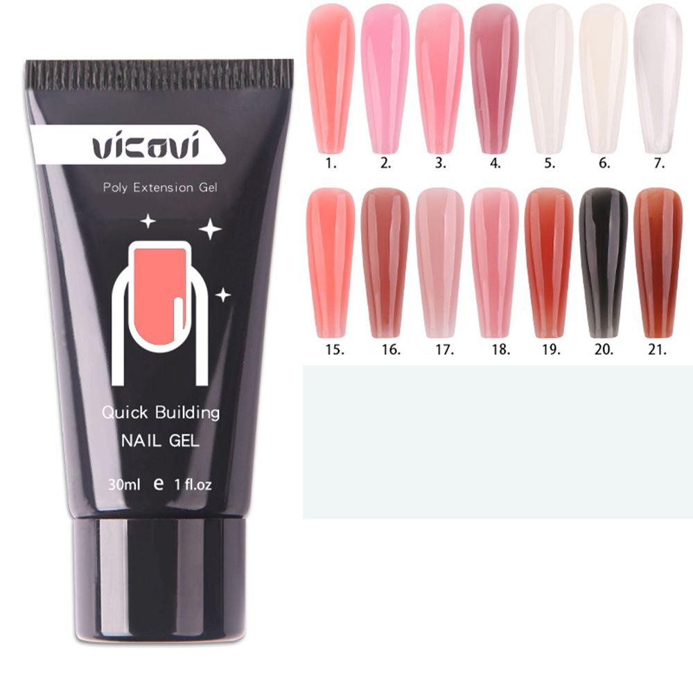 CACTU 15ml Nail Art UV Gel Beauty Builder Gel Poly Nail Gel Nail Tips Manicure Tool Professional 12Colors Quick Building Nail Extension