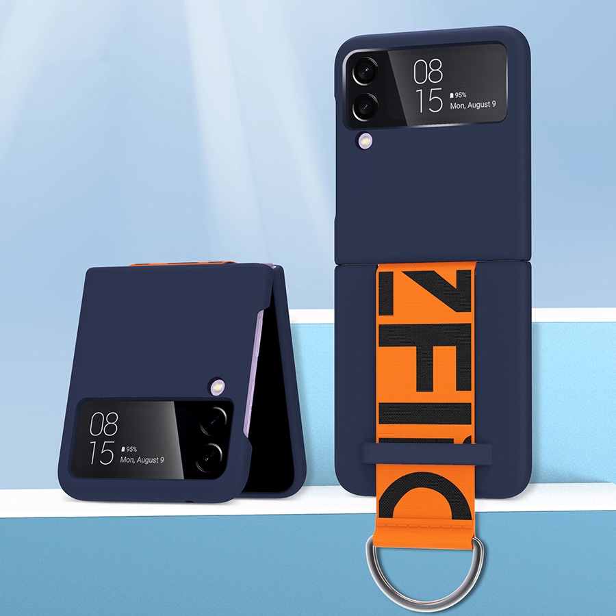 Ốp Điện Thoại PC Cứng Chống Va Chạm Có Quai Cầm Tay Kiêm Giá Đỡ Thời Trang Cho Samsung Z Flip 4 3 5G / 4