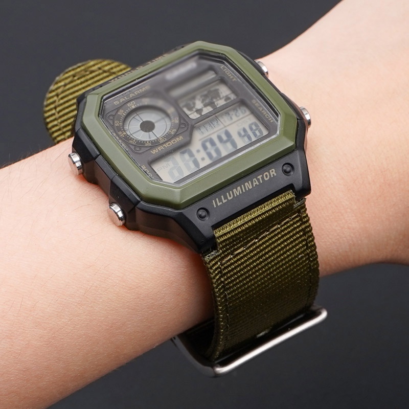 Dây Đeo Nylon Thay Thế 16mm 18mm Cho Casio GM110 GM2100 GA900 AQ-S810