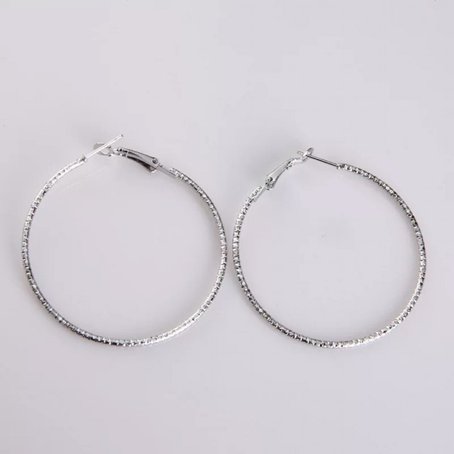 Set bông tai tròn 50mm, bộ trang sức 6 đôi như