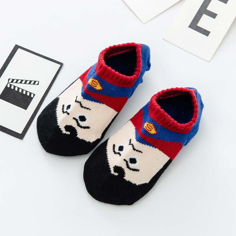 Vớ Cotton cổ thuyền họa tiết hoạt hình Spiderman/Siêu anh hùng thời trang 2020 cho bé trai