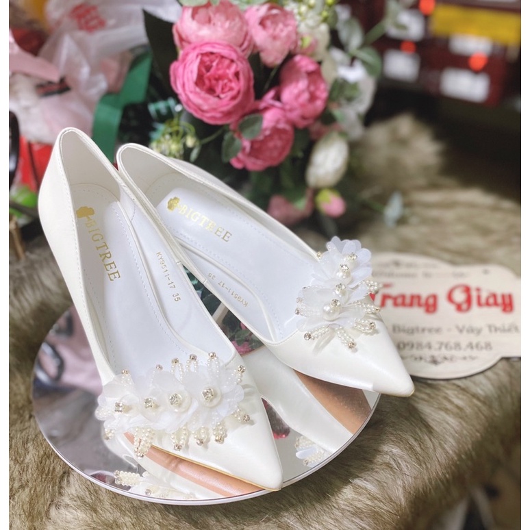 GIÀY THIẾT KẾ HOA NGỌC VÁT CHÉO CAO CẤP (là mẫu tkế thủ công vui lòng chắc chắn trước khi đặt hàng)