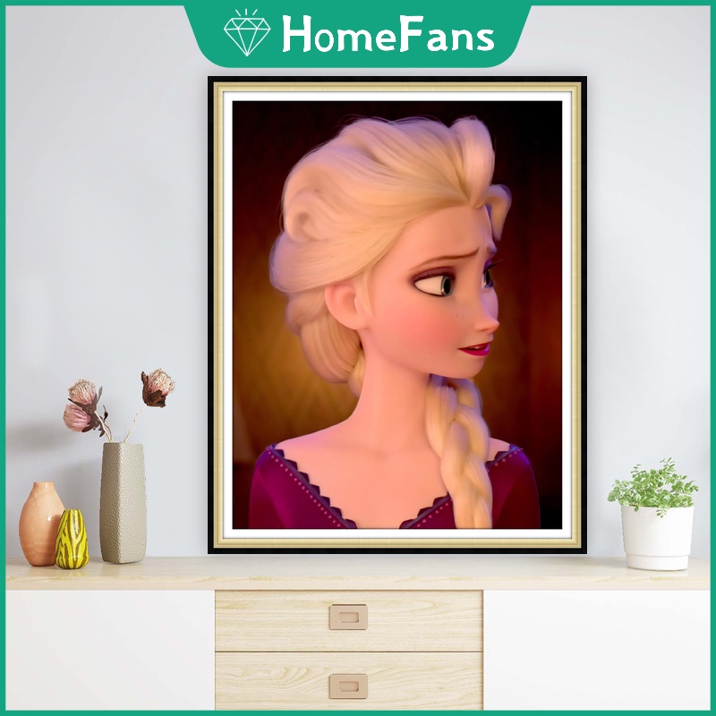 Bộ Tranh Đính Đá 5D Tự Làm Hình Cô Gái Băng Giá 30x40cm / 40x50cm