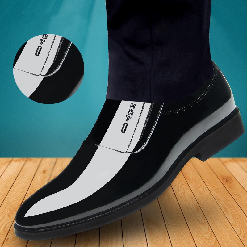 Giày da sáng bóng thời trang thanh lịch cho nam