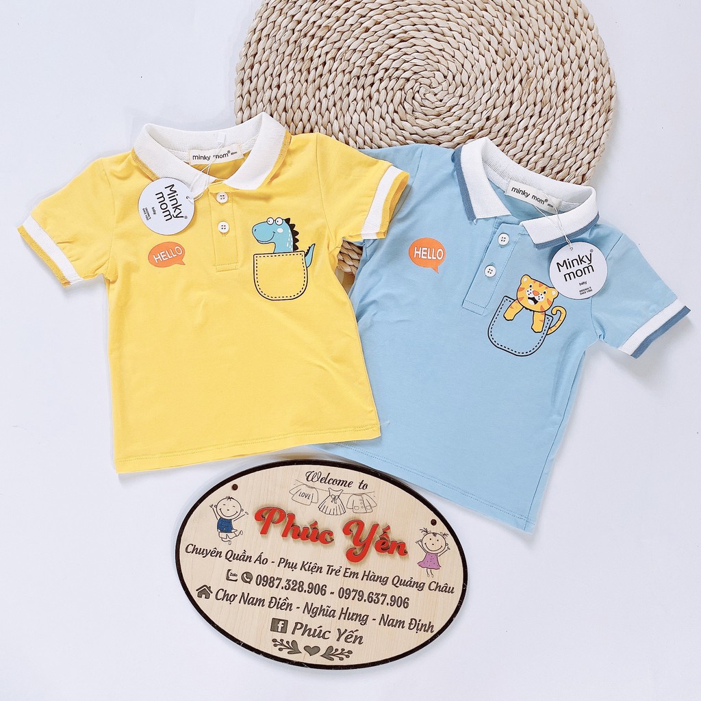 Sale !!! Áo Phông Cổ Trụ In Túi Họa Tiết Động Vật Dễ Thương Cho Bé_Hàng Minky Mom (Size từ 8-18kg) (1441)_Shop Phúc Yến