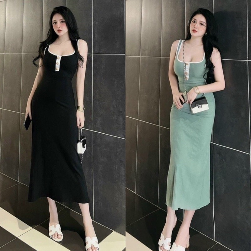 Váy Body Dáng Ôm, Viền Núc Đầm Dáng Ôm Chất Đẹp Thun Co Giãn mới về mặc nên Xinh Đẹp Sang