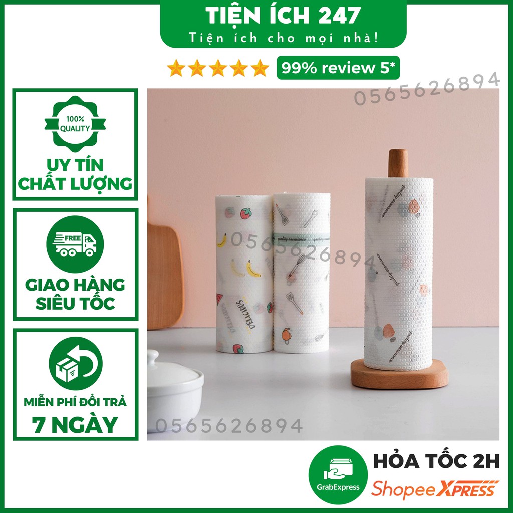 Cuộn giấy lau nhà bếp đa năng Tienich247 - Hàng loại 1 siêu dai, có thể giặt tái sử dụng